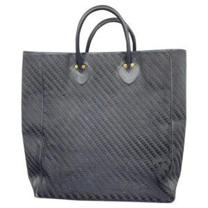 GUCCI XL Vintage Tote Bag Black Jacquard Fabric